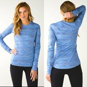 Lululemon Blue Space Dye Long Sleeve Top 4